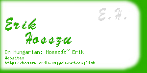 erik hosszu business card